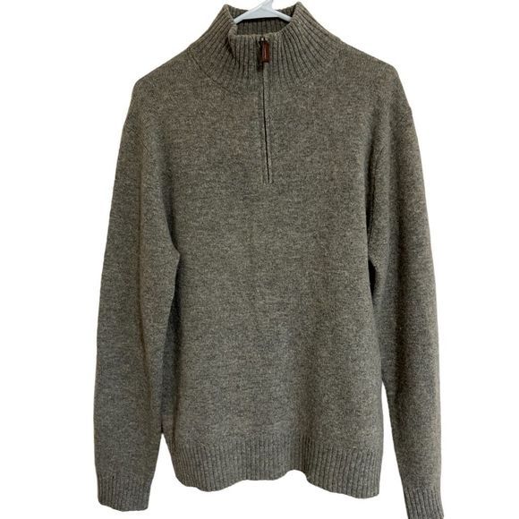 J.Crew Other - J.Crew – Lambs Wool Quarter ZIP Sweater, Dark Tan Medium